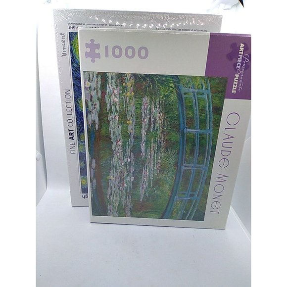 New Bundle 2 Vincent van Gogh Starry Night & Monet Japanese Ftbridge 1000 pc - Picture 6 of 8